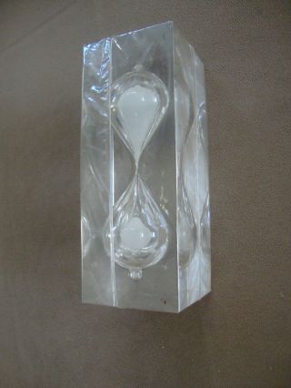 Vtg But Lucite Acrylic Mid Century Modern Sand Timer Hour Glass photo