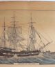 Antique 19thc N.  Currier,  American Whaler,  Whaling Harpoon,  Lithograph Print Folk Art photo 9