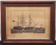 Antique 19thc N.  Currier,  American Whaler,  Whaling Harpoon,  Lithograph Print Folk Art photo 1