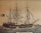Antique 19thc N.  Currier,  American Whaler,  Whaling Harpoon,  Lithograph Print Folk Art photo 3