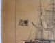 Antique 19thc N.  Currier,  American Whaler,  Whaling Harpoon,  Lithograph Print Folk Art photo 8