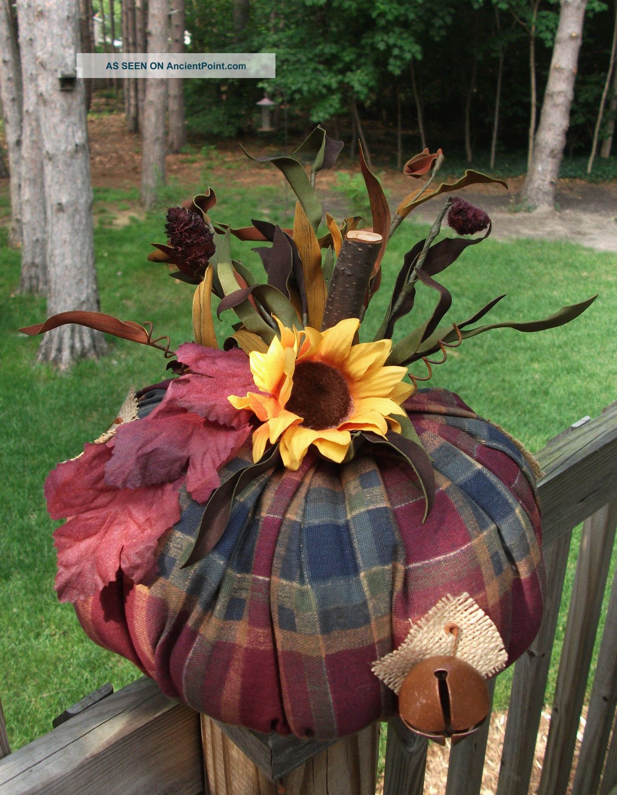 Folk Art Primitive Fall Halloween Sunflower Country Pumpkin Patch Decoration Primitives photo