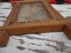 Old Primitive Wooden Hand Carved Frame W/ Picture 1800s Primitives photo 2