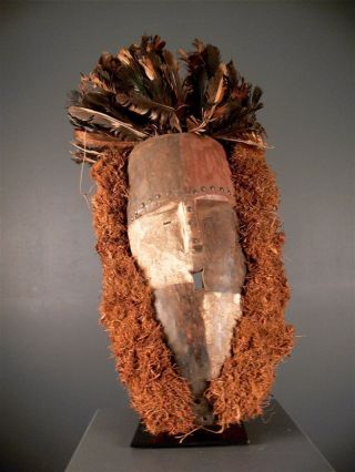 Gabon: Tribal Old & Rare African Aduma Mask. photo