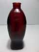Vintage Ruby Red Dr Fischs Bitters Bottle Fish Wheaton Glass 7.  5 