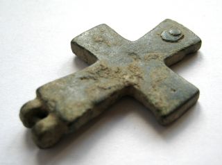 Circa.  1200 A.  D Large English Medieval Period Ae Bronze Reliquary Cross Pendant photo