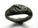 C.  50 A.  D British Found Roman Period Ae Bronze Decorative Dragonesque Seal Ring British photo 1
