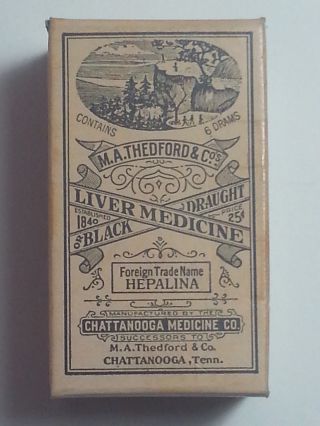 M A Thedford ' S Black Draught Liver Medicine Box Chattanooga Tennessee 4 photo