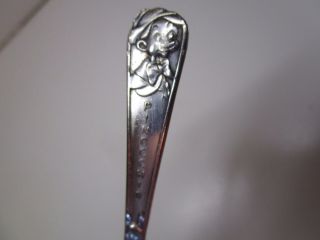 Vintage Pinocchio & Donkey Cereal Spoon Duchess Silver Plate Flatware 5 3/8 