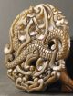 Chinese Old Natural Jade Hand - Carved Dragon Pendant No.  Q155 Dragons photo 4