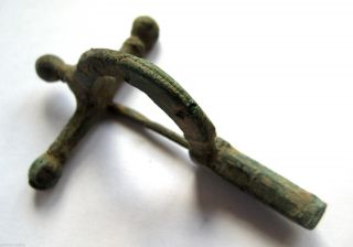 C.  250 A.  D British Found Roman Period Ae Bronze Crossbow Type Fibula Brooch photo