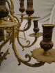 Chandellier Brass And Copper Victorian 1860 - 1890 Cast Finials,  Beautifully Chandeliers, Fixtures, Sconces photo 7