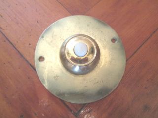 Vintage Round Brass Bell Push Door Bell Plate photo
