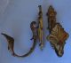 2 Antique French Bronze Curtain Tie Back Hook 19th C Numbered Hooks & Brackets photo 6