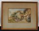 Antique Signed E.  Gabriel European Cottage Garden Watercolor Painting,  Nr Other Antique Decorative Arts photo 1