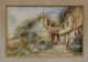 Antique Signed E.  Gabriel European Cottage Garden Watercolor Painting,  Nr Other Antique Decorative Arts photo 2