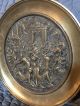 Very Old 1700s Or 1800s Bronze Relief Carved Cast Roman Plate Charger Plaque Metalware photo 1