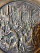 Very Old 1700s Or 1800s Bronze Relief Carved Cast Roman Plate Charger Plaque Metalware photo 5