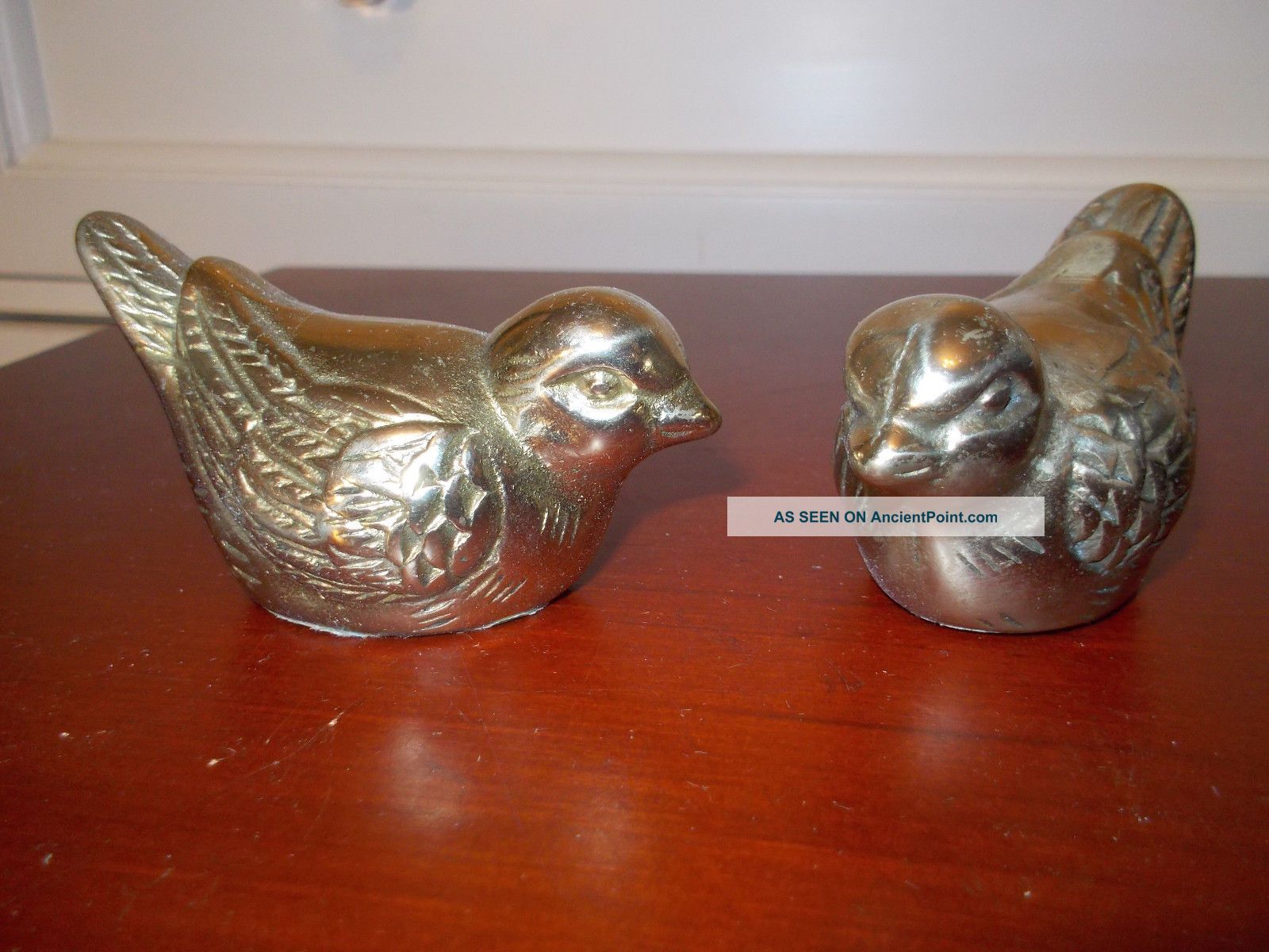 Brass Birds - Flea Market - Antique - Vintage - Figure - Figurine - D28 Metalware photo