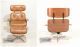 Mid Century Modern Leather Eames Lounge Chair W/ Ottoman Accent Plycraft Camel Mid-Century Modernism photo 1