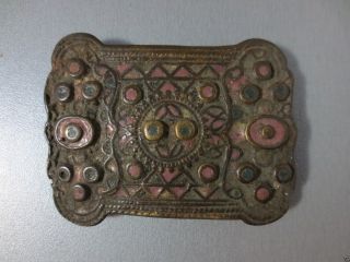 Gorgeous Antique Ottoman Part Of Enamel Buckle Middle Ages Exremely Rare photo