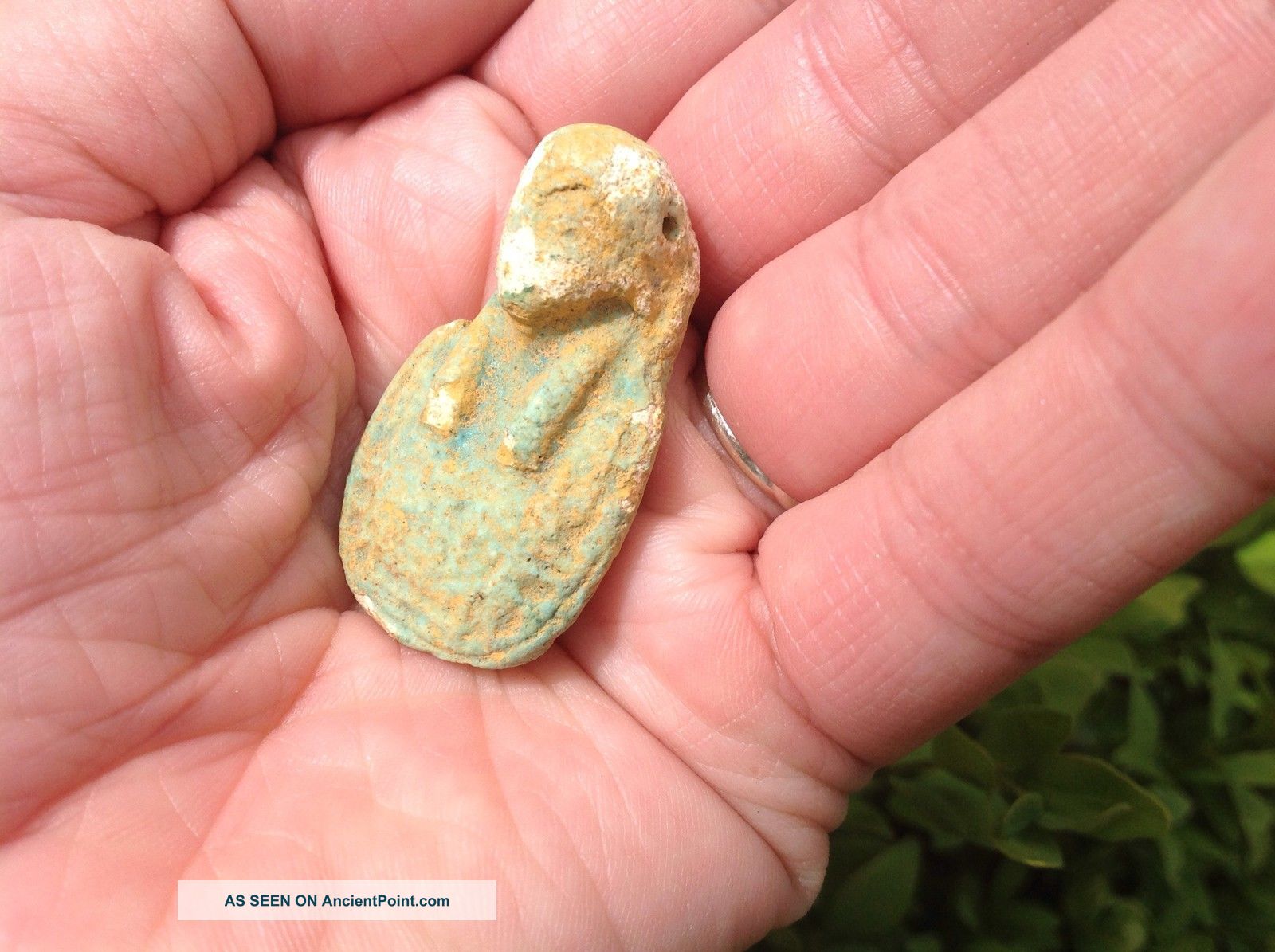 Ancient Egyptian Faience Style Amulet 4th - 1st Century Bc. Egyptian photo