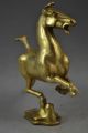 Chinese Handwork Copper Carved Lifelike Running Horse Auspicious Statue Other Antique Chinese Statues photo 2