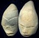 Pre - Columbian 2 Aztec Zolapan Clay Figure Heads,  Ca; 800 - 1400 Ad The Americas photo 1