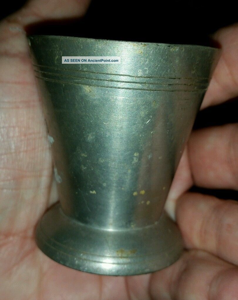 Holland Pewter Shot Glass Old Numbered Other Antique Periods & Styles photo