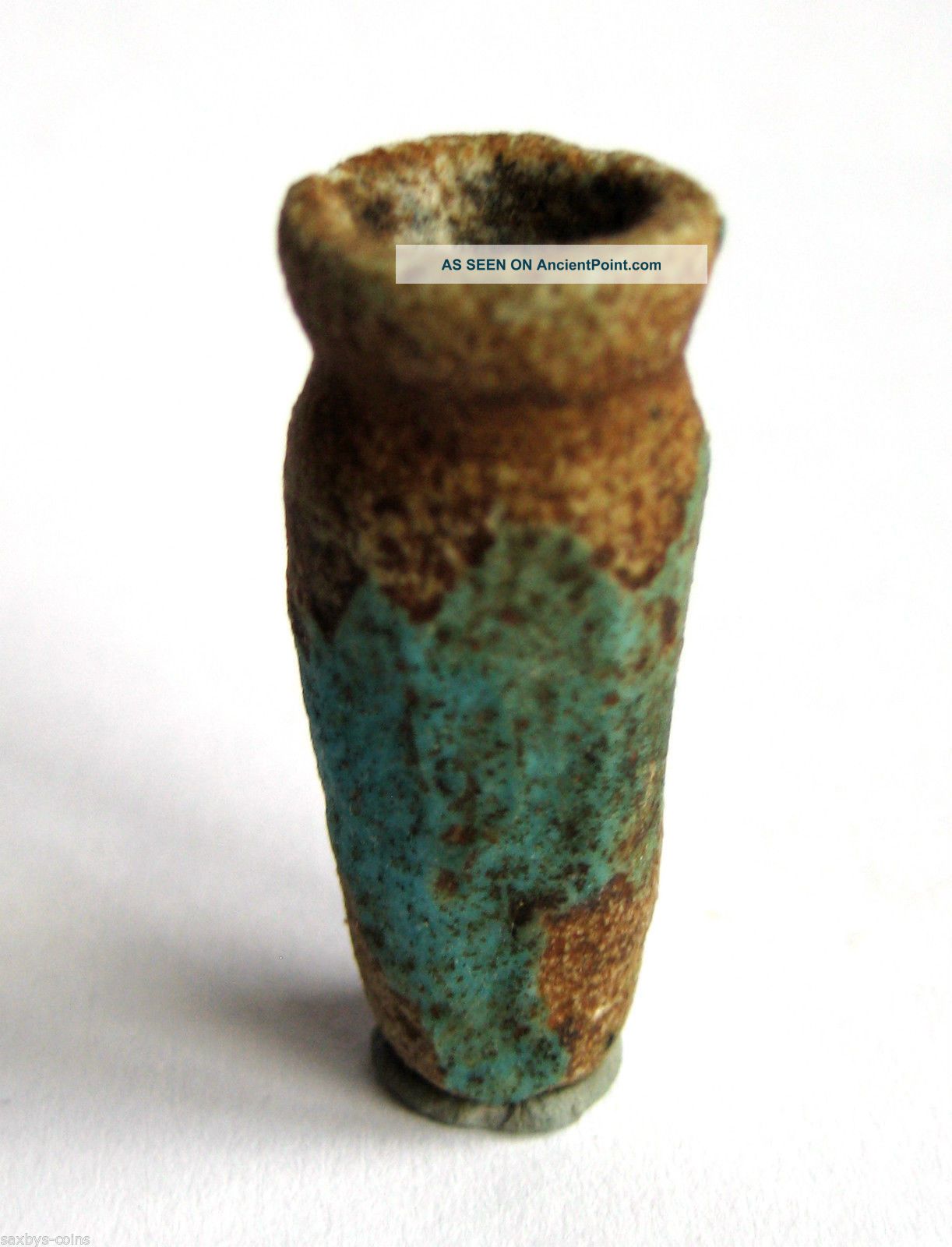 Rare 2300 B.  C Egypt Old Kingdom.  Vi Dynasty Blue Faiance Jar Amulet Pendant Egyptian photo
