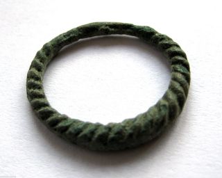 Circa.  800 - 900 A.  D British Found Viking Period Ae Bronze Warrior Spiral Ring photo