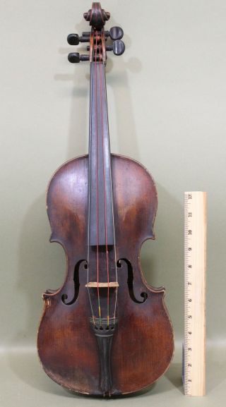 Antique Figure Maple 4/4 German Violin After Jacobus Stainer, photo
