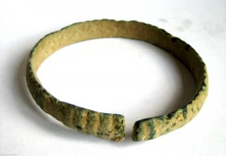 C.  800 A.  D Large British Found Viking Ae Bronze Decorative Bracelet - Wrist Torc photo