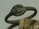 Rare Ancient Roman Bronze Seal Ring Artifact Decorated Patina Intact Size 5 Us Roman photo 2