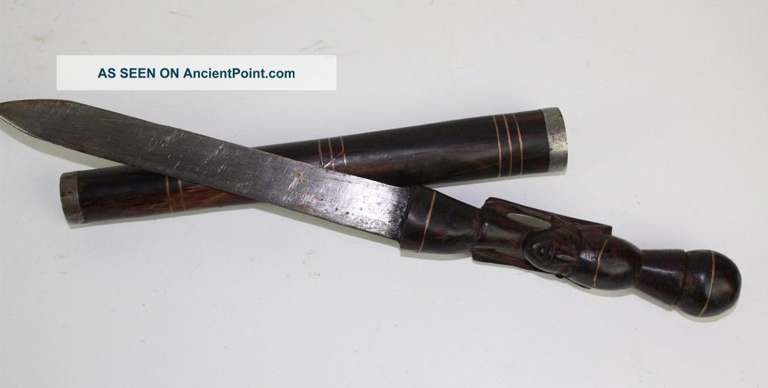 Old Primitive African? Tribal Native Hunting Ceremonial Knife W/ Sheath Nr Mgm Primitives photo