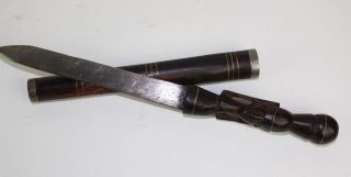 Old Primitive African? Tribal Native Hunting Ceremonial Knife W/ Sheath Nr Mgm photo