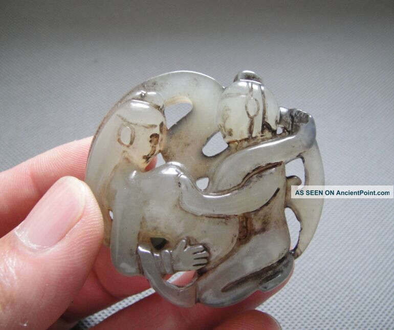 Old China Jade Hand - Carved Figure Pendants P 34 Necklaces & Pendants photo