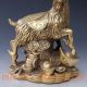 Chinese Brass Handwork Carved Sheep & Copper& Ingot Statue W Qing Dynasty Mark Other Antique Chinese Statues photo 2