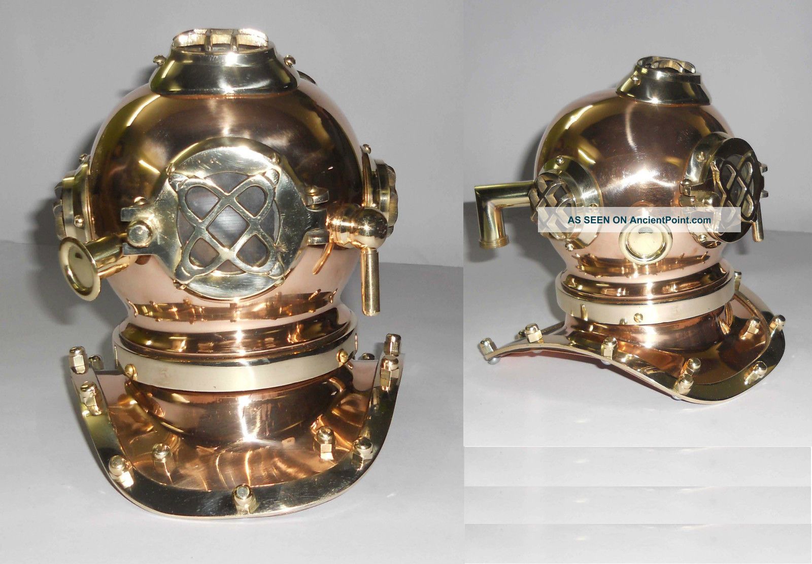 Copper & Brass Small Desk Top 8 Inch Mark V Divers Helmet Us Navy Diving Helmet Diving Helmets photo
