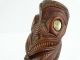 2 Older Maori Wood Carvings Zealand Rotorua Nz Tiki Mop Inlay Pacific Islands & Oceania photo 4