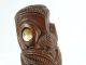 2 Older Maori Wood Carvings Zealand Rotorua Nz Tiki Mop Inlay Pacific Islands & Oceania photo 7
