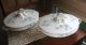 Pair Us Pottery Company Blue Floral Porcelain Wellsville Ohio Oval Tureen Tureens photo 1