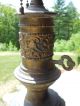 Antique Double Socket Metal Lamp 22 Inches Tall Lamps photo 9