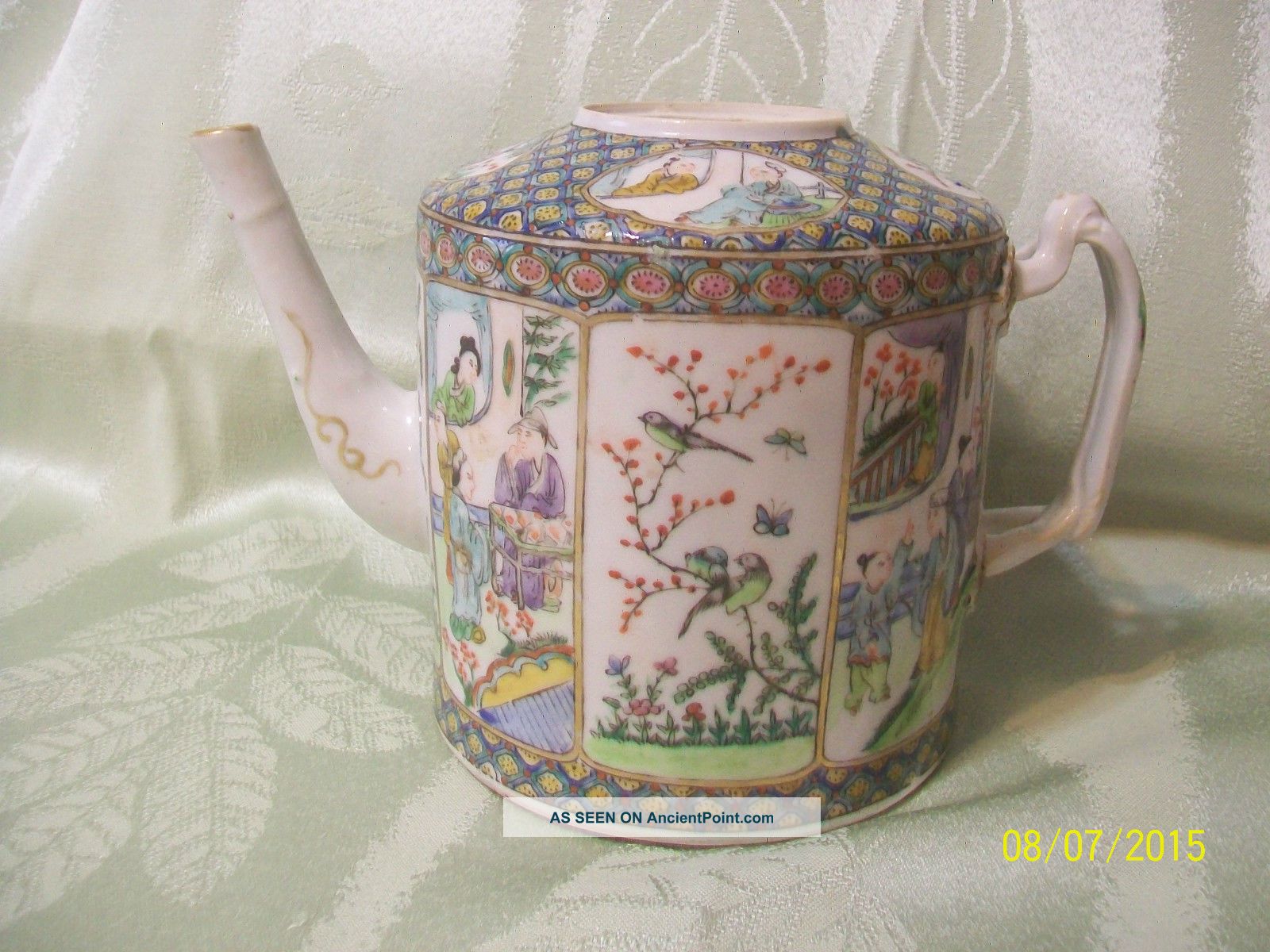 Antique Chinese Porcelain Tea Pot Or Teapot - 6 