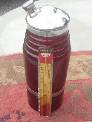 1930 ' S - 40 ' S Antique Ruby Red Glass Cheeri - O Expert Cocktail Shaker Art Deco photo