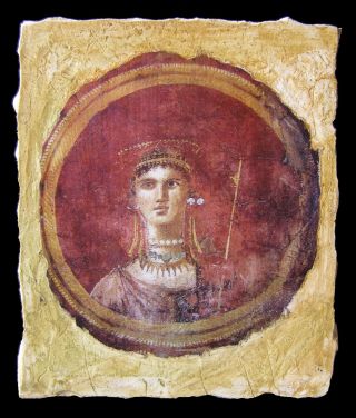 Roman Pompeii Wall Painting Fresco Replica Venus - Aphrodite In Golden Ring photo