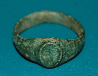 Roman Bronze Signet Ring - 3rd Century Ad - Uk Find photo