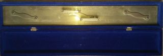 Kelvin & Hughes Brass Parallel Nautical Navigation Ruler - Orig Wood Box - England photo