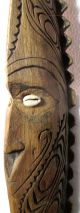2 Well Carved Guinea Sepik River Wood Carvings Late 20th C Bird & Humans Pacific Islands & Oceania photo 2