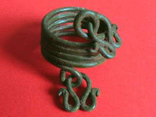 Rare Viking Bronze Coiled Ring photo